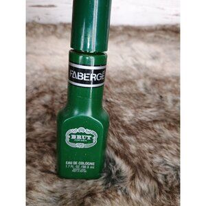 Faberge Brut For Men Eau De‎ Cologne 1.7 Fl Oz / 50.3 Ml Vintage Green Bottle